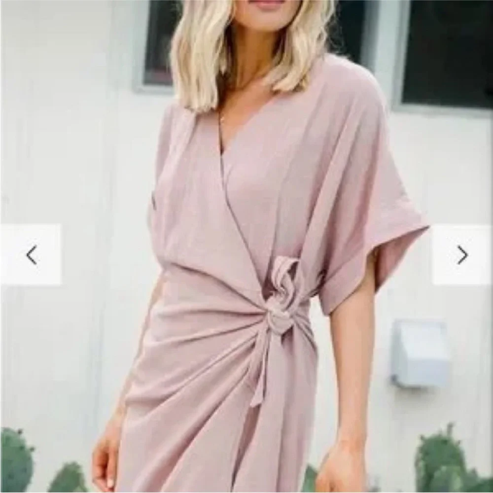 Able Cady Wrap Dress in Soft Rose Pink Size 1X - Picture 2 of 8